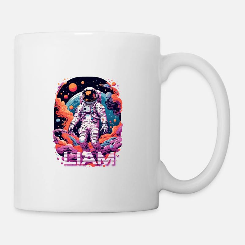 LIAM - Schöner Jungen Name mit coolem Astronaut - Tasse - Weiß