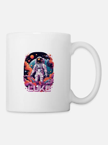 LUKE - Schöner Jungen Name mit coolem Astronaut - Tasse - Weiß