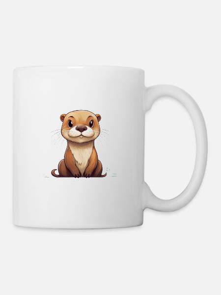 Niedlicher Otter für Kinder Tier im Wasser - Tasse - Weiß