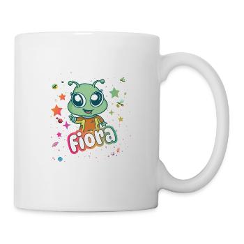 FIORA - Schöner Mädchen Name mit niedlichem Alien - Tasse - Weiß - Rechts