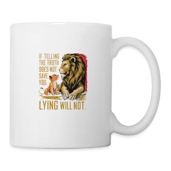 Inspirierendes Zitat mit Löwe und Junge Kunst - Tasse - Weiß - Rechts