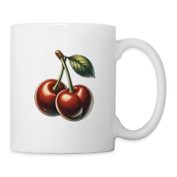 Cherries Fruit Retro Look Fruit Collection - Mug - white - Right
