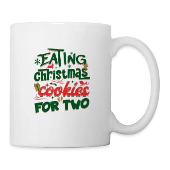 Eating Christmas Cookies For Two Funny Maternity - Mug - white - Right