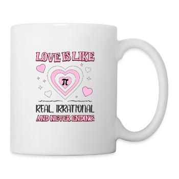 L’amour est comme Pi réel, irrationnel et sans fin - Mug blanc - blanc - Droite