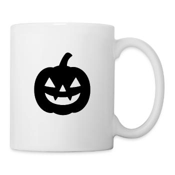 Gruselige Kürbismaske Halloween Design - Tasse - Weiß - Rechts