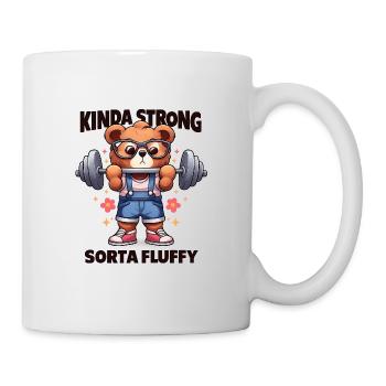 Kinda Strong Sorta Fluffy – Sweet Fitness Bear - Mug - white - Right