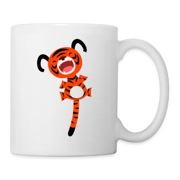 Cute Bouncing Cartoon Tiger by Cheerful Madness!! - Mug - white - Right