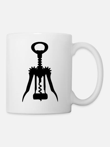 Korkenzieher - Tasse - Weiß