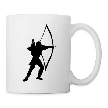 longbow archer medieval - Mug - white - Right