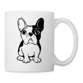 Bulldoggen Dame - Tasse - Weiß - Rechts