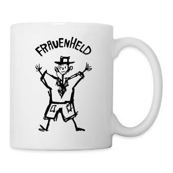 Kinderzeichnung Frauenheld - Tasse - Weiß - Rechts