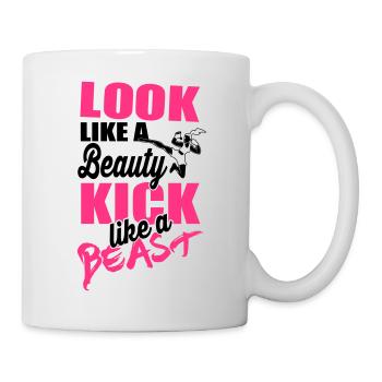 Kick like a beast - Tasse - Weiß - Rechts