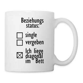 Beziehungsstatus single vergeben diagonal im Bett - Tasse - Weiß - Rechts