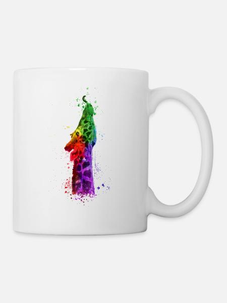 Multicolour Giraffe - Mug - white