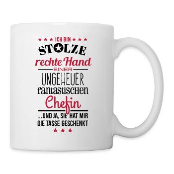 Ungeheuer fantastische Chefin - rechte Hand - Tasse - Weiß - Rechts