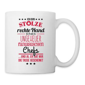 Ungeheuer fantastischer Chef - rechte Hand - Tasse - Weiß - Rechts