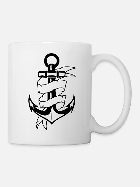 Anker-Banner - Tasse - Weiß