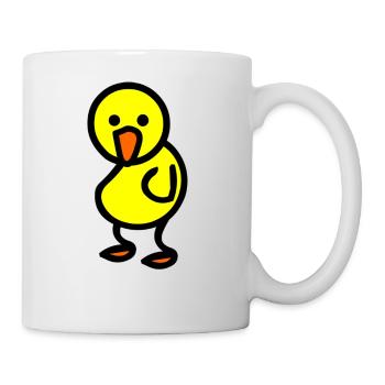 Vogel guckt. - Tasse - Weiß - Rechts