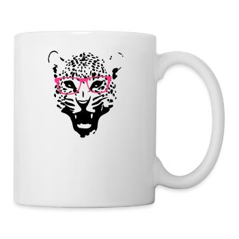 Leopard nerd glasses 2c - Mug - white - Right