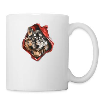 Animal Red Ridin Wolf Pun Graphic Design - Mug - white - Right