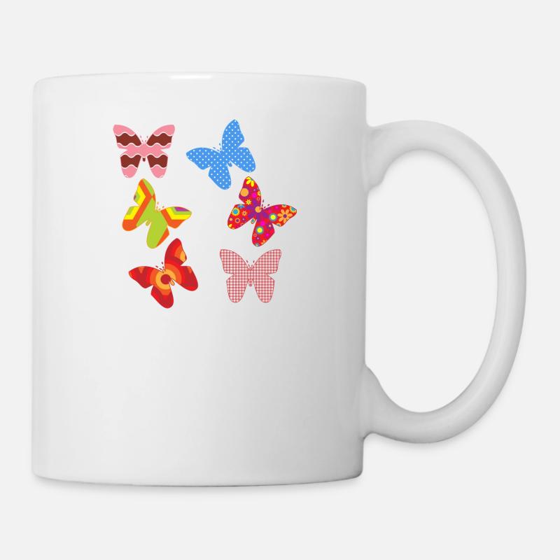 Schmetterlinge - Tasse - Weiß