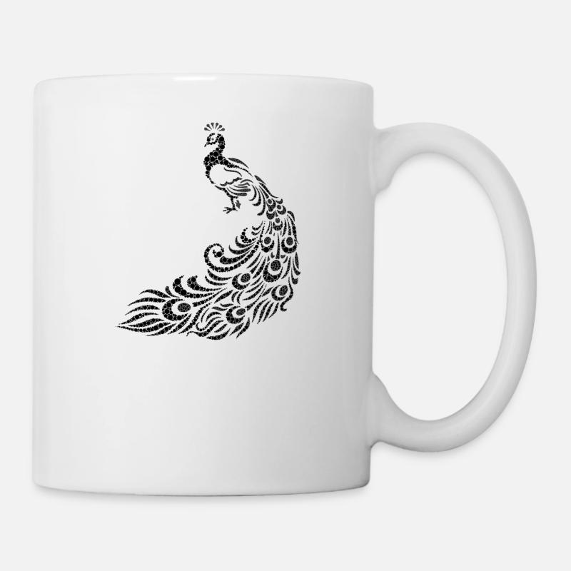 Pfau - Tasse - Weiß