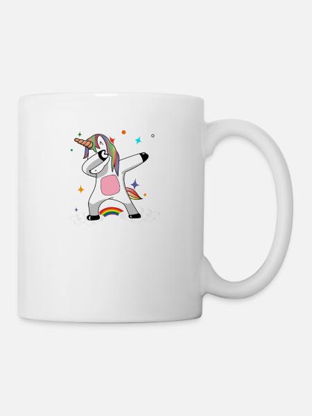 Rainbow Dabbing Unicorn - Mug - white