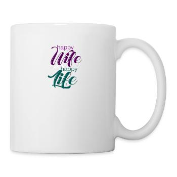 Happy Wife, happy life - Mug - white - Right