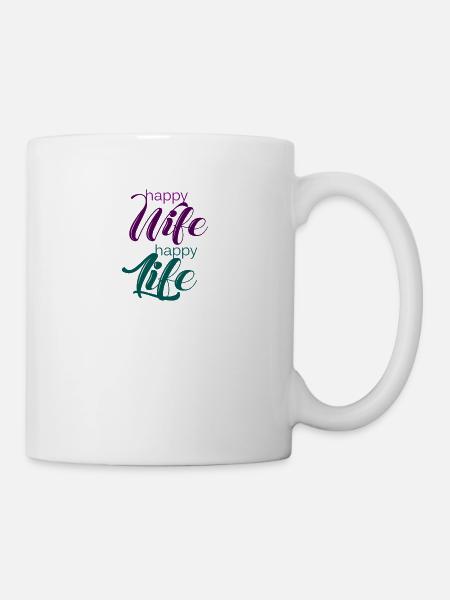 Femme heureuse, heureuse vie - Mug blanc - blanc