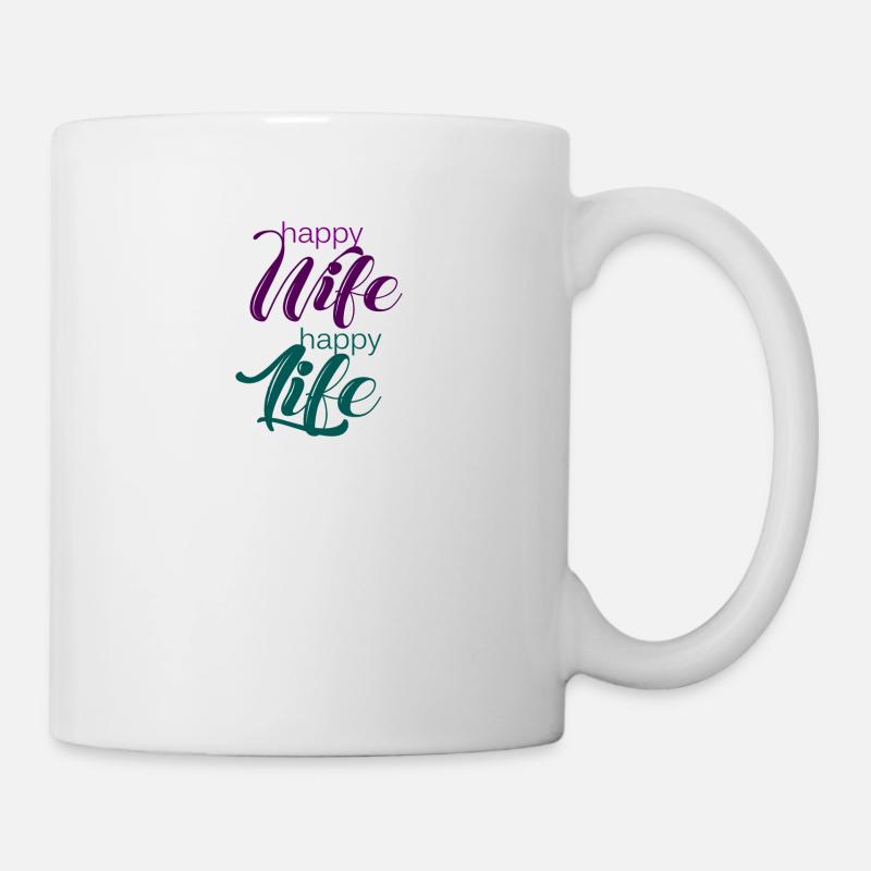 Femme heureuse, heureuse vie - Mug blanc - blanc