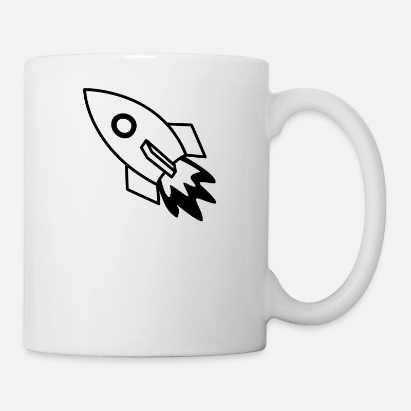 Rakete schwarz - Tasse - Weiß