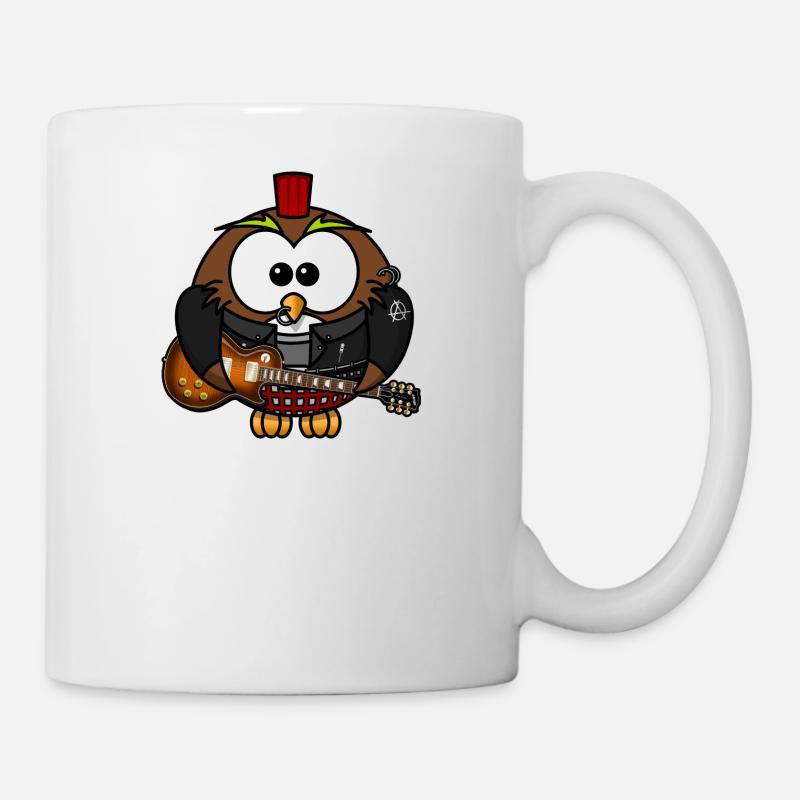 Chouette comme Punk avec guitare - Mug blanc - blanc