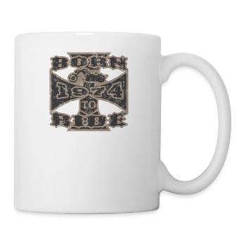 born to ride motorcycle biker 1974 - Tasse - Weiß - Rechts