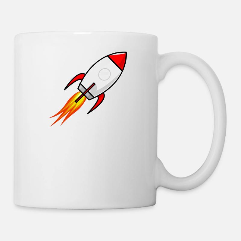 Rakete in Rot - Tasse - Weiß