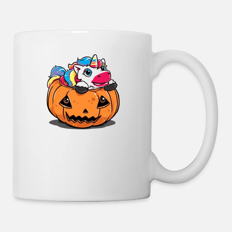 Halloween Costume drôle chat cadeau citrouille douce - Mug blanc - blanc