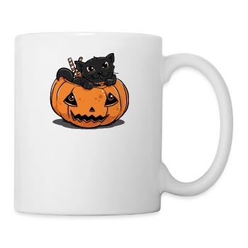 Halloween Costume drôle chat cadeau citrouille douce - Mug blanc - blanc - Droite