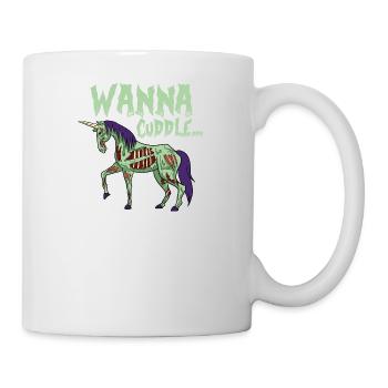 Halloween Einhorn untot Zombie lustig Geschenk - Tasse - Weiß - Rechts