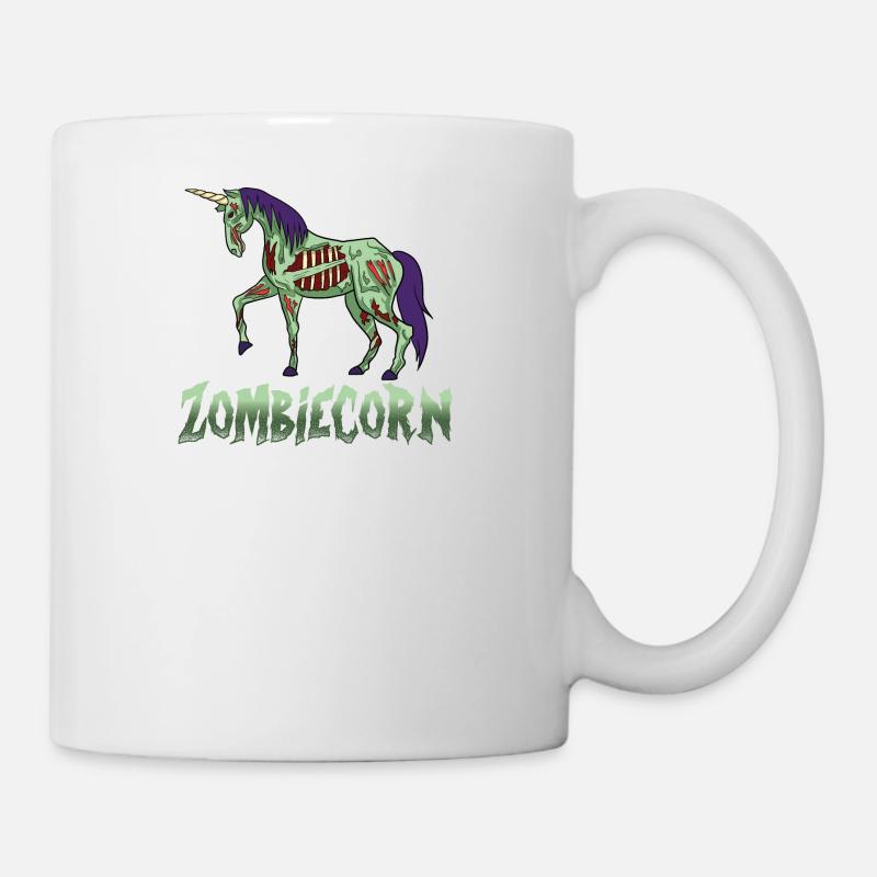 Halloween Einhorn untot Zombie lustig Geschenk - Tasse - Weiß