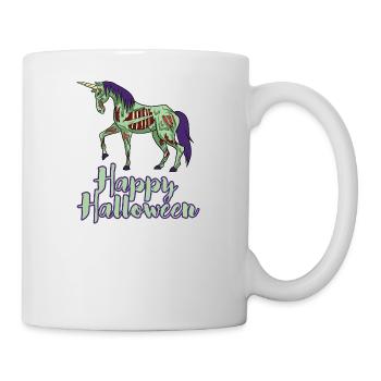 Halloween Einhorn untot Zombie lustig Geschenk - Tasse - Weiß - Rechts