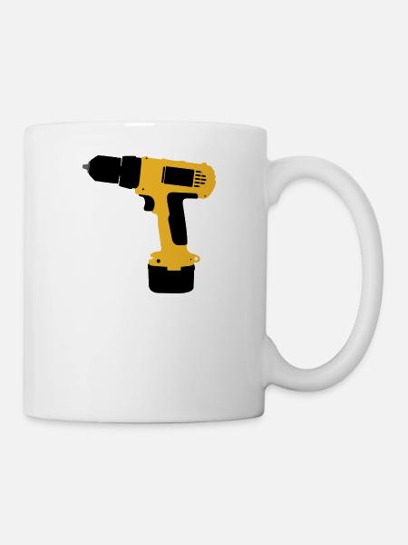 Bohrmaschine - Tasse - Weiß