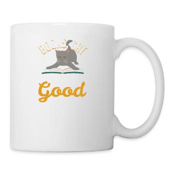 Books Cat Life Is Good - Tasse - Weiß - Rechts