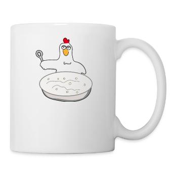 Hühnersuppe | Huhn | Hahn | Henne | Koch | Bauer - Tasse - Weiß - Rechts