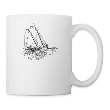 schiff boot kahn uboot segelboot segelschiff yacht - Tasse - Weiß - Rechts