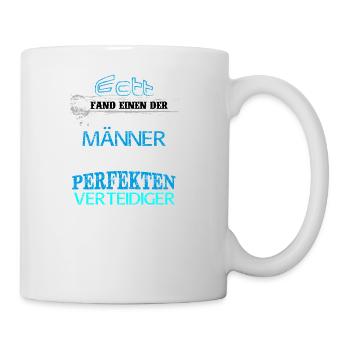 Geschenk Gott sportlich Männer Verteidiger - Tasse - Weiß - Rechts
