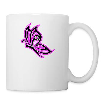 Schmetterling Pink - Tasse - Weiß - Rechts