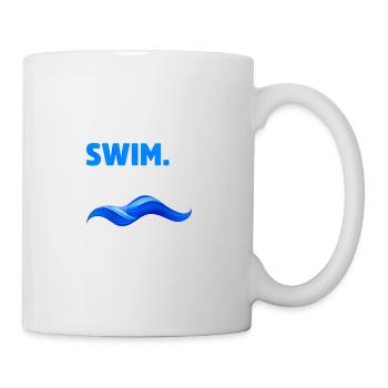 Essen Sie Schlaf-Schwimmen-Wiederholungs-lustiger Schwimmer - Tasse - Weiß - Rechts