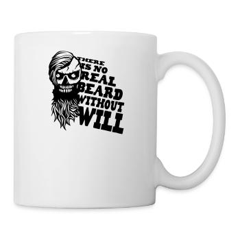 tete mort hipster citation barbe real beard will b - Mug blanc - blanc - Droite