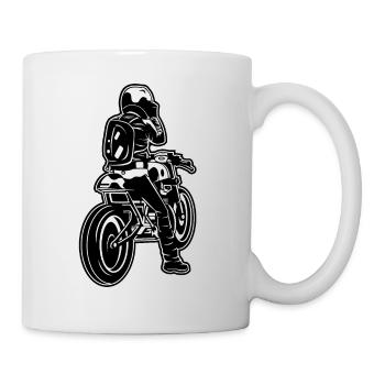 Cafe Racer motorcycle 02_black white - Mug - white - Right