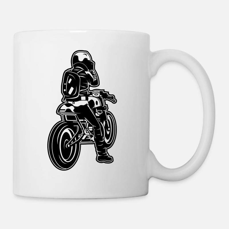 Cafe Racer Motorrad 02_schwarz - Tasse - Weiß