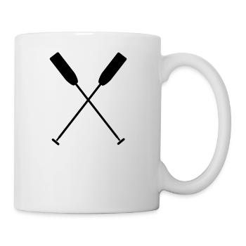 Gekreuzt Paddel Ruder Wassersport Kanu/Drachenboot - Tasse - Weiß - Rechts